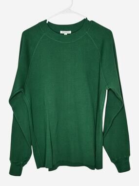 Lady White Co Raglan Thermal Long Sleeve Green Size 38 M